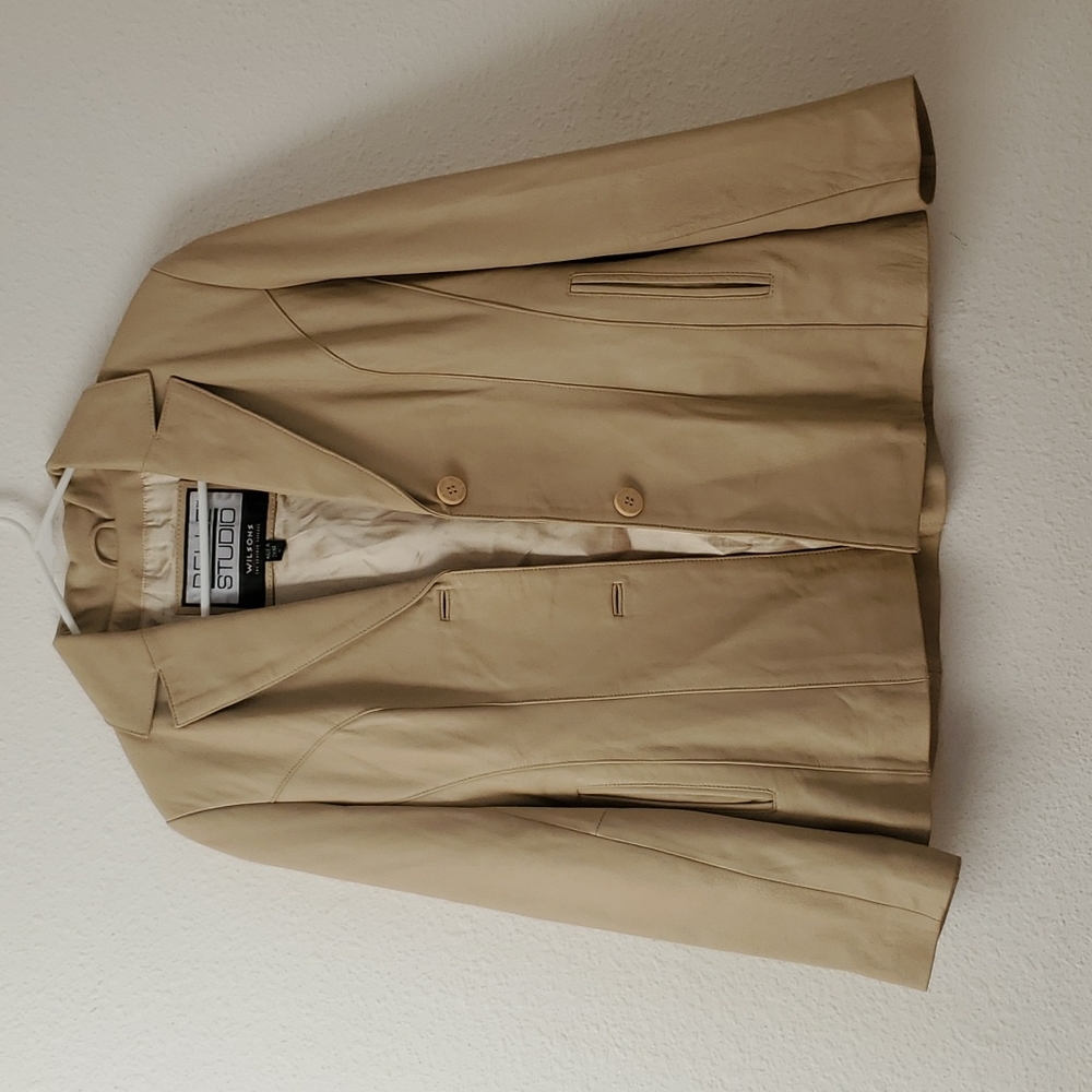 Beige Leather Jacket